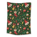 Texture, Pattern, Red, Craciun, Christmas, Hat, Santa, Green Medium Tapestry