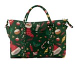 Texture, Pattern, Red, Craciun, Christmas, Hat, Santa, Green Carry-on Travel Shoulder Bag