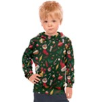 Texture, Pattern, Red, Craciun, Christmas, Hat, Santa, Green Kids  Hooded Pullover