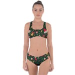 Texture, Pattern, Red, Craciun, Christmas, Hat, Santa, Green Criss Cross Bikini Set