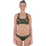 Texture, Pattern, Red, Craciun, Christmas, Hat, Santa, Green Cross Back Hipster Bikini Set