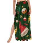 Texture, Pattern, Red, Craciun, Christmas, Hat, Santa, Green Maxi Chiffon Tie-Up Sarong