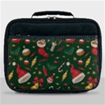 Texture, Pattern, Red, Craciun, Christmas, Hat, Santa, Green Lunch Bag