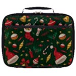 Texture, Pattern, Red, Craciun, Christmas, Hat, Santa, Green Full Print Lunch Bag