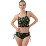 Texture, Pattern, Red, Craciun, Christmas, Hat, Santa, Green Mini Tank Bikini Set