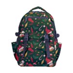 Texture, Pattern, Red, Craciun, Christmas, Hat, Santa, Green Carry-on Double Buckle Travel Backpack