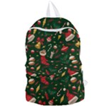 Texture, Pattern, Red, Craciun, Christmas, Hat, Santa, Green Foldable Lightweight Backpack