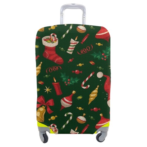 Texture, Pattern, Red, Craciun, Christmas, Hat, Santa, Green Luggage Cover (Medium) from ArtsNow.com