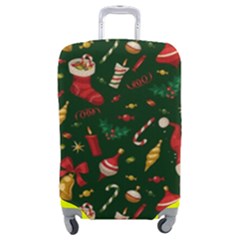 Texture, Pattern, Red, Craciun, Christmas, Hat, Santa, Green Luggage Cover (Medium) from ArtsNow.com