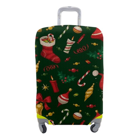 Texture, Pattern, Red, Craciun, Christmas, Hat, Santa, Green Luggage Cover (Small) from ArtsNow.com