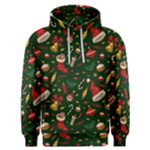 Texture, Pattern, Red, Craciun, Christmas, Hat, Santa, Green Men s Overhead Hoodie