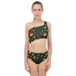 Texture, Pattern, Red, Craciun, Christmas, Hat, Santa, Green Spliced Up Two Piece Swimsuit