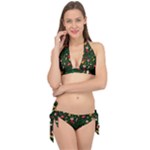 Texture, Pattern, Red, Craciun, Christmas, Hat, Santa, Green Tie It Up Bikini Set