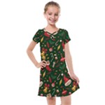 Texture, Pattern, Red, Craciun, Christmas, Hat, Santa, Green Kids  Cross Web Dress