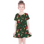 Texture, Pattern, Red, Craciun, Christmas, Hat, Santa, Green Kids  Simple Cotton Dress