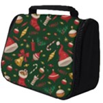 Texture, Pattern, Red, Craciun, Christmas, Hat, Santa, Green Full Print Travel Pouch (Big)