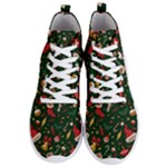 Texture, Pattern, Red, Craciun, Christmas, Hat, Santa, Green Men s Lightweight High Top Sneakers