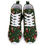 Texture, Pattern, Red, Craciun, Christmas, Hat, Santa, Green Women s Lightweight High Top Sneakers