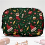 Texture, Pattern, Red, Craciun, Christmas, Hat, Santa, Green Make Up Pouch (Small)