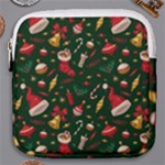 Texture, Pattern, Red, Craciun, Christmas, Hat, Santa, Green Mini Square Pouch