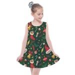 Texture, Pattern, Red, Craciun, Christmas, Hat, Santa, Green Kids  Summer Dress