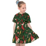 Texture, Pattern, Red, Craciun, Christmas, Hat, Santa, Green Kids  Sailor Dress