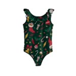 Texture, Pattern, Red, Craciun, Christmas, Hat, Santa, Green Kids  Frill Swimsuit