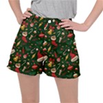 Texture, Pattern, Red, Craciun, Christmas, Hat, Santa, Green Women s Ripstop Shorts