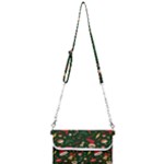 Texture, Pattern, Red, Craciun, Christmas, Hat, Santa, Green Mini Crossbody Handbag