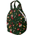 Texture, Pattern, Red, Craciun, Christmas, Hat, Santa, Green Travel Backpack