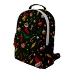 Texture, Pattern, Red, Craciun, Christmas, Hat, Santa, Green Flap Pocket Backpack (Large)