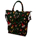 Texture, Pattern, Red, Craciun, Christmas, Hat, Santa, Green Buckle Top Tote Bag