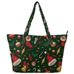 Texture, Pattern, Red, Craciun, Christmas, Hat, Santa, Green Full Print Shoulder Bag