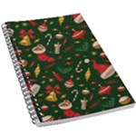 Texture, Pattern, Red, Craciun, Christmas, Hat, Santa, Green 5.5  x 8.5  Notebook