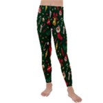 Texture, Pattern, Red, Craciun, Christmas, Hat, Santa, Green Kids  Lightweight Velour Leggings