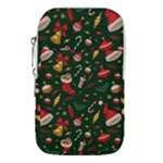 Texture, Pattern, Red, Craciun, Christmas, Hat, Santa, Green Waist Pouch (Small)