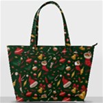 Texture, Pattern, Red, Craciun, Christmas, Hat, Santa, Green Back Pocket Shoulder Bag 