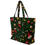 Texture, Pattern, Red, Craciun, Christmas, Hat, Santa, Green Zip Up Canvas Bag