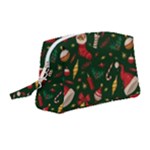 Texture, Pattern, Red, Craciun, Christmas, Hat, Santa, Green Wristlet Pouch Bag (Medium)