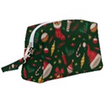 Texture, Pattern, Red, Craciun, Christmas, Hat, Santa, Green Wristlet Pouch Bag (Large)