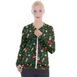 Texture, Pattern, Red, Craciun, Christmas, Hat, Santa, Green Casual Zip Up Jacket