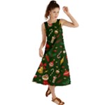 Texture, Pattern, Red, Craciun, Christmas, Hat, Santa, Green Summer Maxi Dress