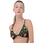 Texture, Pattern, Red, Craciun, Christmas, Hat, Santa, Green Knot Up Bikini Top