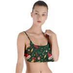 Texture, Pattern, Red, Craciun, Christmas, Hat, Santa, Green Layered Top Bikini Top 