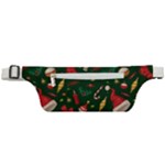 Texture, Pattern, Red, Craciun, Christmas, Hat, Santa, Green Active Waist Bag