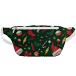 Texture, Pattern, Red, Craciun, Christmas, Hat, Santa, Green Waist Bag 