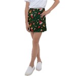 Texture, Pattern, Red, Craciun, Christmas, Hat, Santa, Green Kids  Tennis Skirt