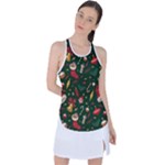 Texture, Pattern, Red, Craciun, Christmas, Hat, Santa, Green Racer Back Mesh Tank Top