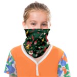 Texture, Pattern, Red, Craciun, Christmas, Hat, Santa, Green Face Covering Bandana (Kids)