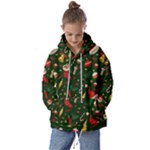 Texture, Pattern, Red, Craciun, Christmas, Hat, Santa, Green Kids  Oversized Hoodie